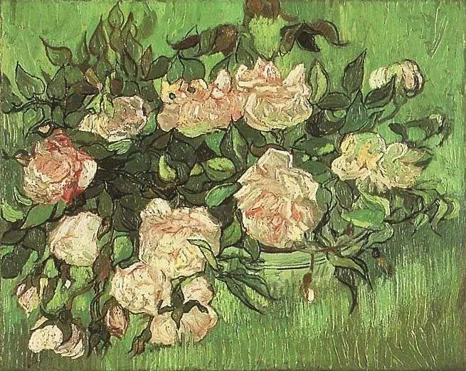 De lyserøde roser - Vincent van Gogh