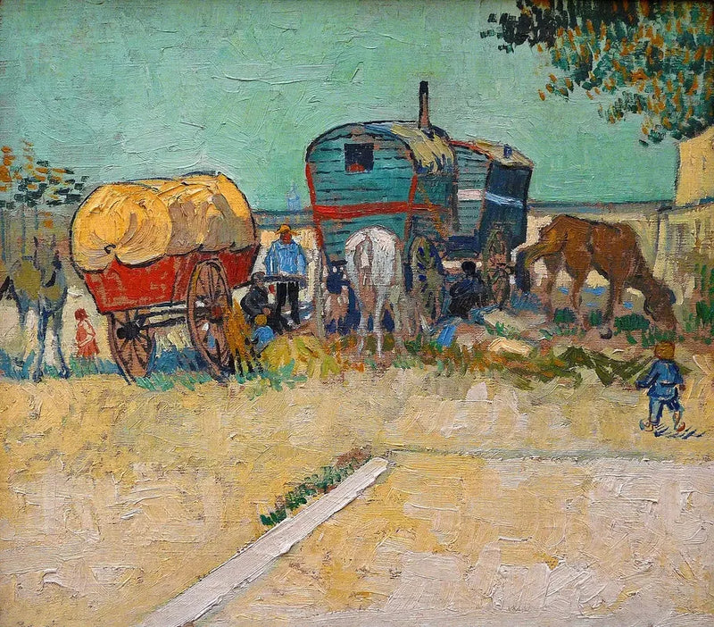 Les Roulottes, lejr for bohemer i nærheden af Arles - Vincent van Gogh