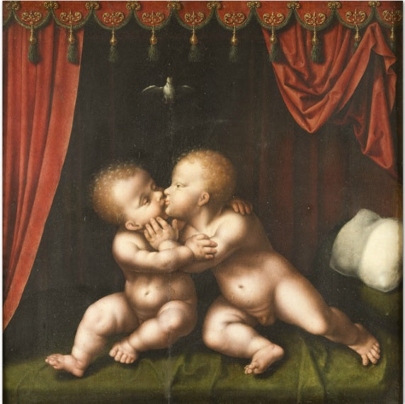 De hellige Børn, der kysser - Joos van Cleve