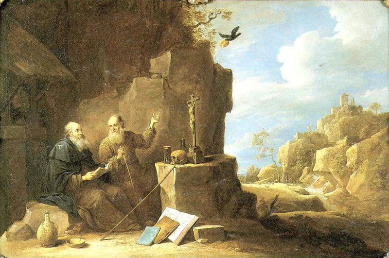 De hellige Paulus og Antoine - David Teniers den Yngre