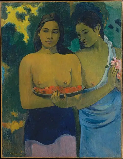 De bryster med røde blomster - Paul Gauguin