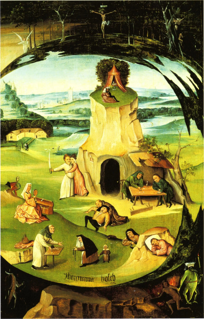 De syv dødssynder i en jordklodeskind. - Hieronymus Bosch