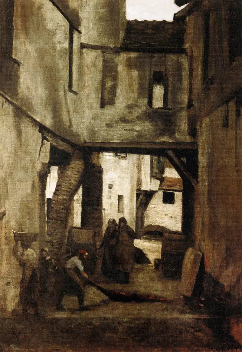 Mantes Tørrerier - Jean-Baptiste Camille Corot