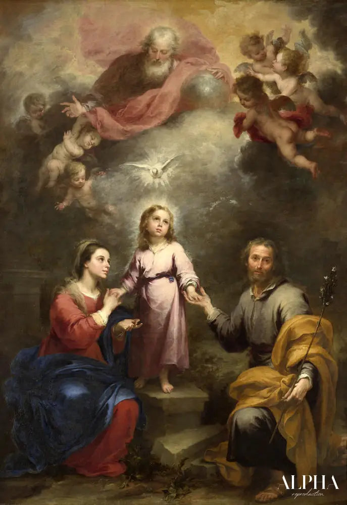 Les trinités céleste et terrestre - Bartolomé Esteban Murillo - Reproductions de tableaux et peintures haut de gamme