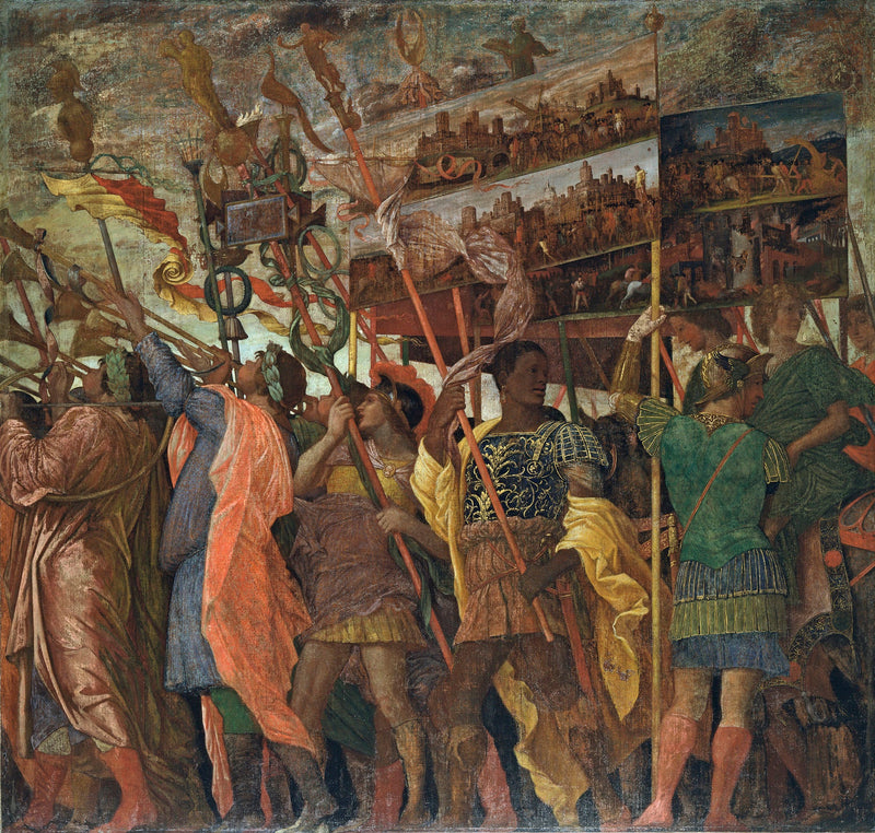 Cæsars Triumfer: 1. Bordbærere - Andrea Mantegna