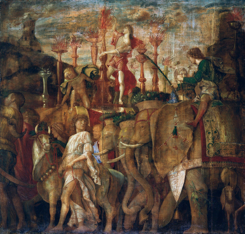 Cæsars Triumfer: 5. Elefanterne - Andrea Mantegna