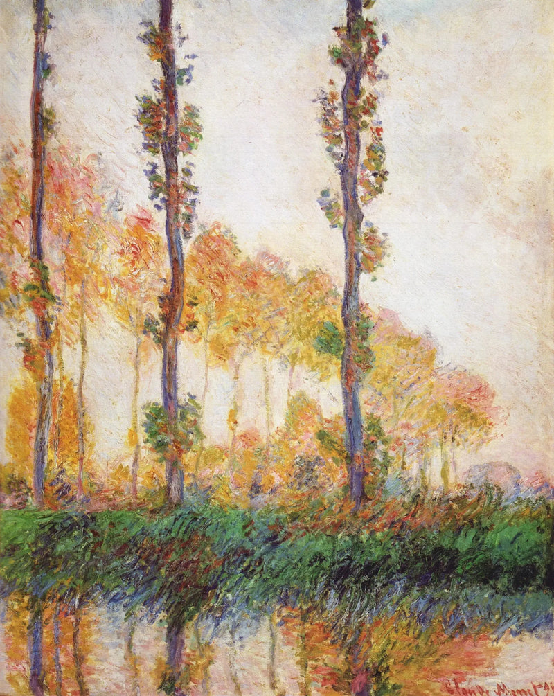De tre træer, efterår - Claude Monet