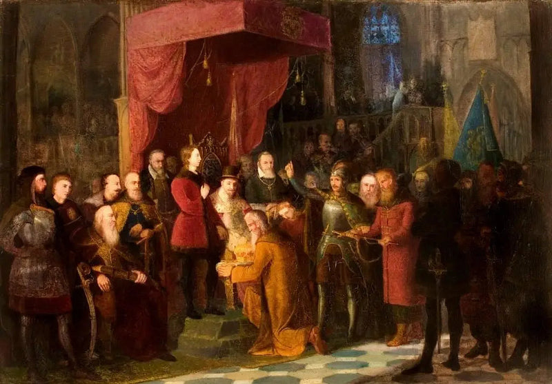 Tsarerne Chouïski bragt af Żółkiewski til Sejmen i Warszawa foran Zygmunt III - Jan Matejko