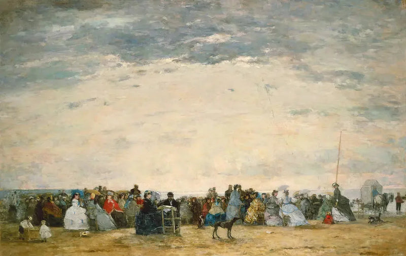 Feriegæster på stranden i Trouville - Eugène Boudin