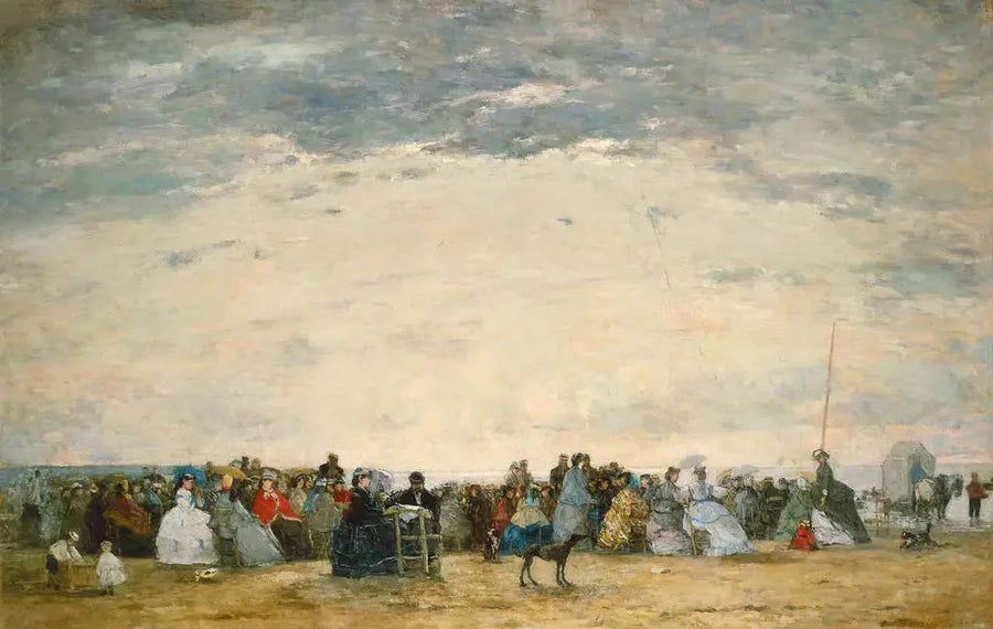 Feriegæster på stranden i Trouville - Eugène Boudin