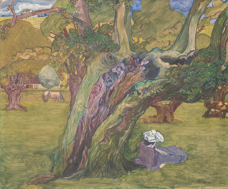 De gamle egetræer i Surrey - Jan Toorop