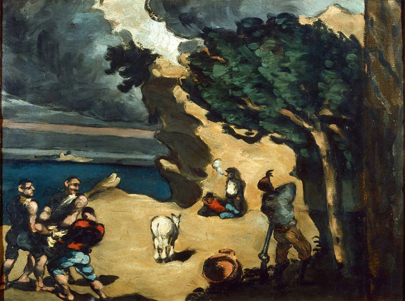 Tyvene og æslet - Paul Cézanne