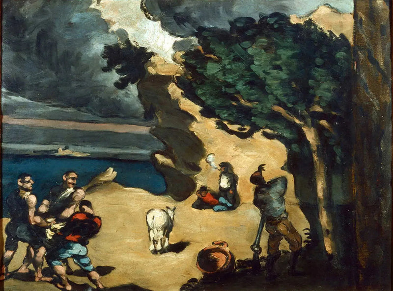 Tyvene og æslet - Paul Cézanne