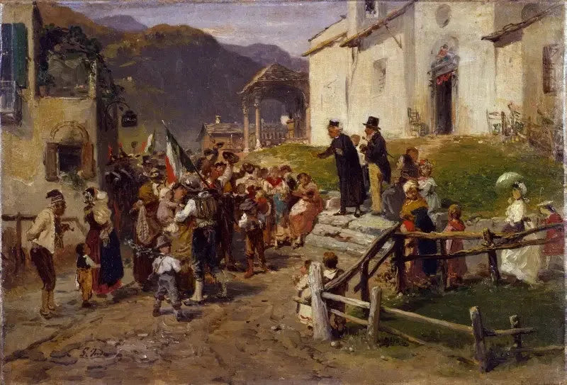 Frivillige siger farvel - Gerolamo Induno