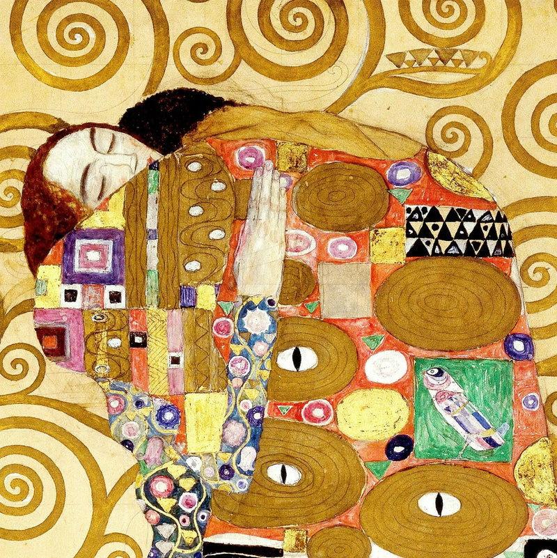 🤝 Omfavnelsen (Detalje fra Livets Træ) – Gustav Klimt (omkring 1905-1909)