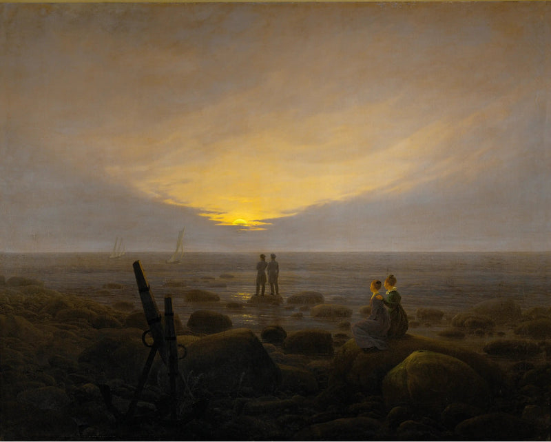 Måneskin over havet - Caspar David Friedrich