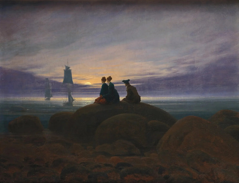 Måneskin over havet - Caspar David Friedrich