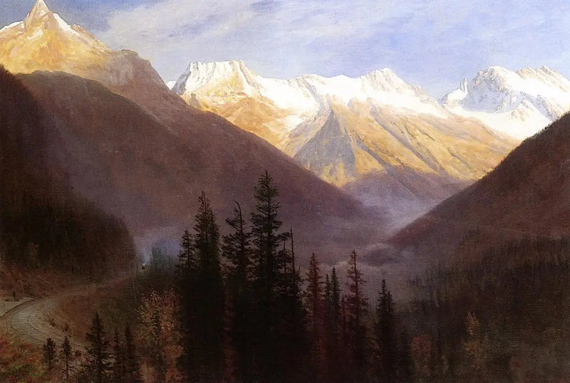 Solopgang ved Glacier Station - Albert Bierstadt