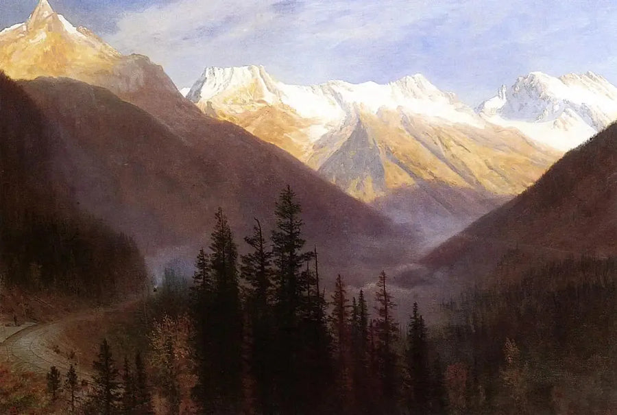 Solopgang ved Glacier Station - Albert Bierstadt
