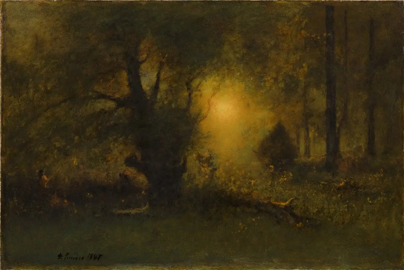 Solopgang i skoven - George Inness