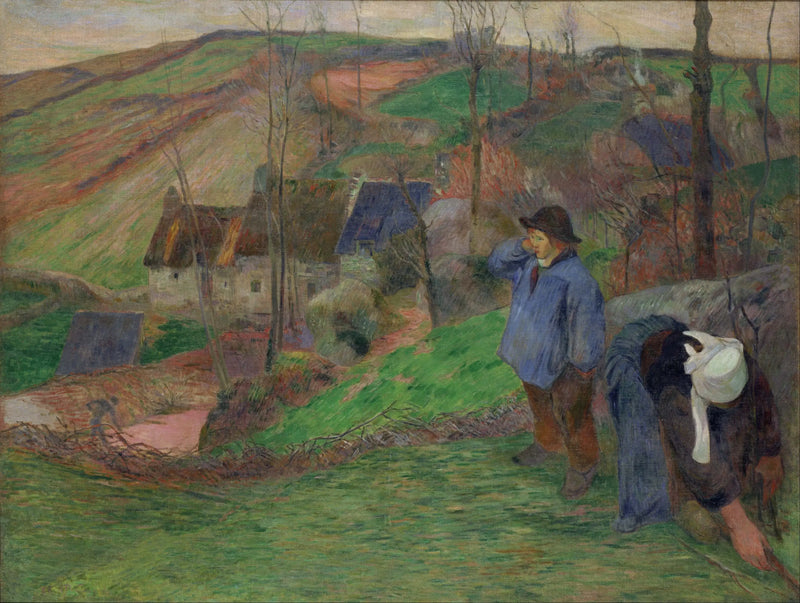 Vinter i Pont-Aven, lille Breton og indsamler - Paul Gauguin