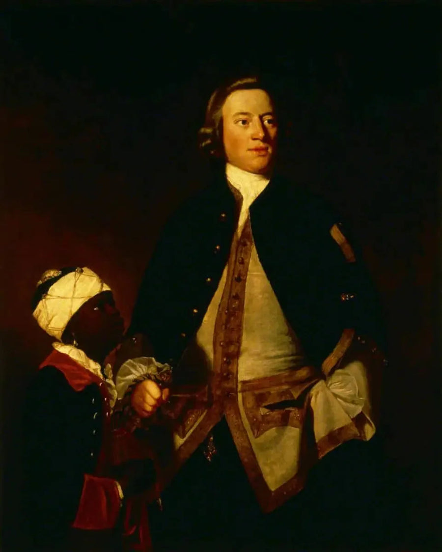 Løjtnant, derefter kaptajn, Paul Henry Ourry, folketingsmedlem (1719-1783) med « Jersey » - Joshua Reynolds