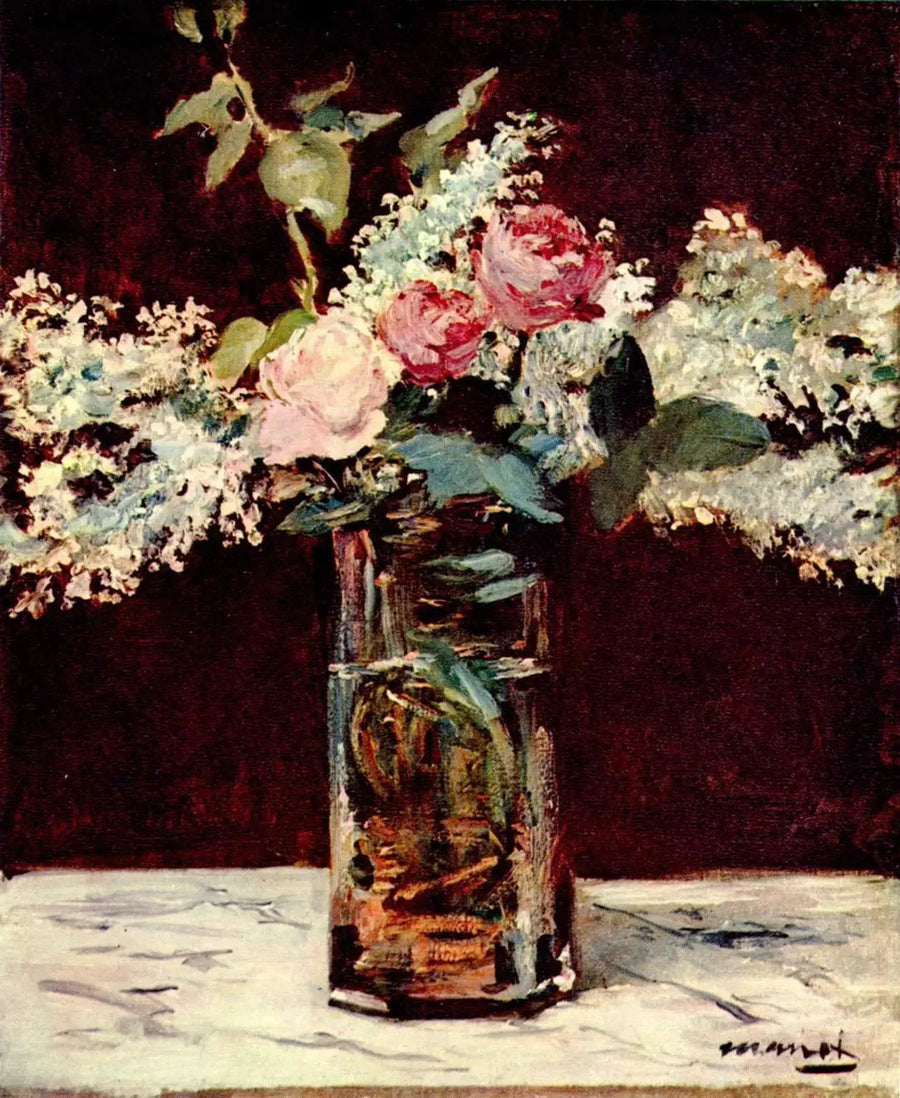 Lila og roser - Édouard Manet