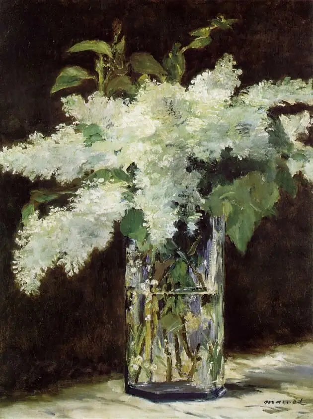 Hvide liljer i en glasvase - Édouard Manet