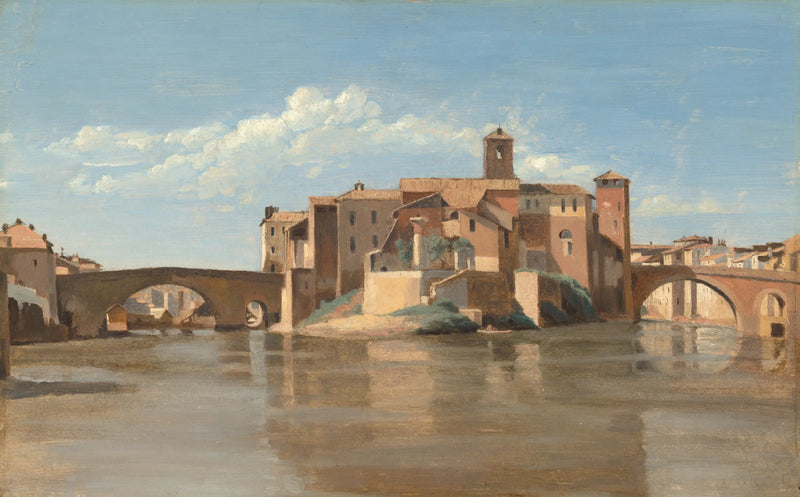 Øen og broen San Bartolomeo, Rom - Jean-Baptiste Camille Corot