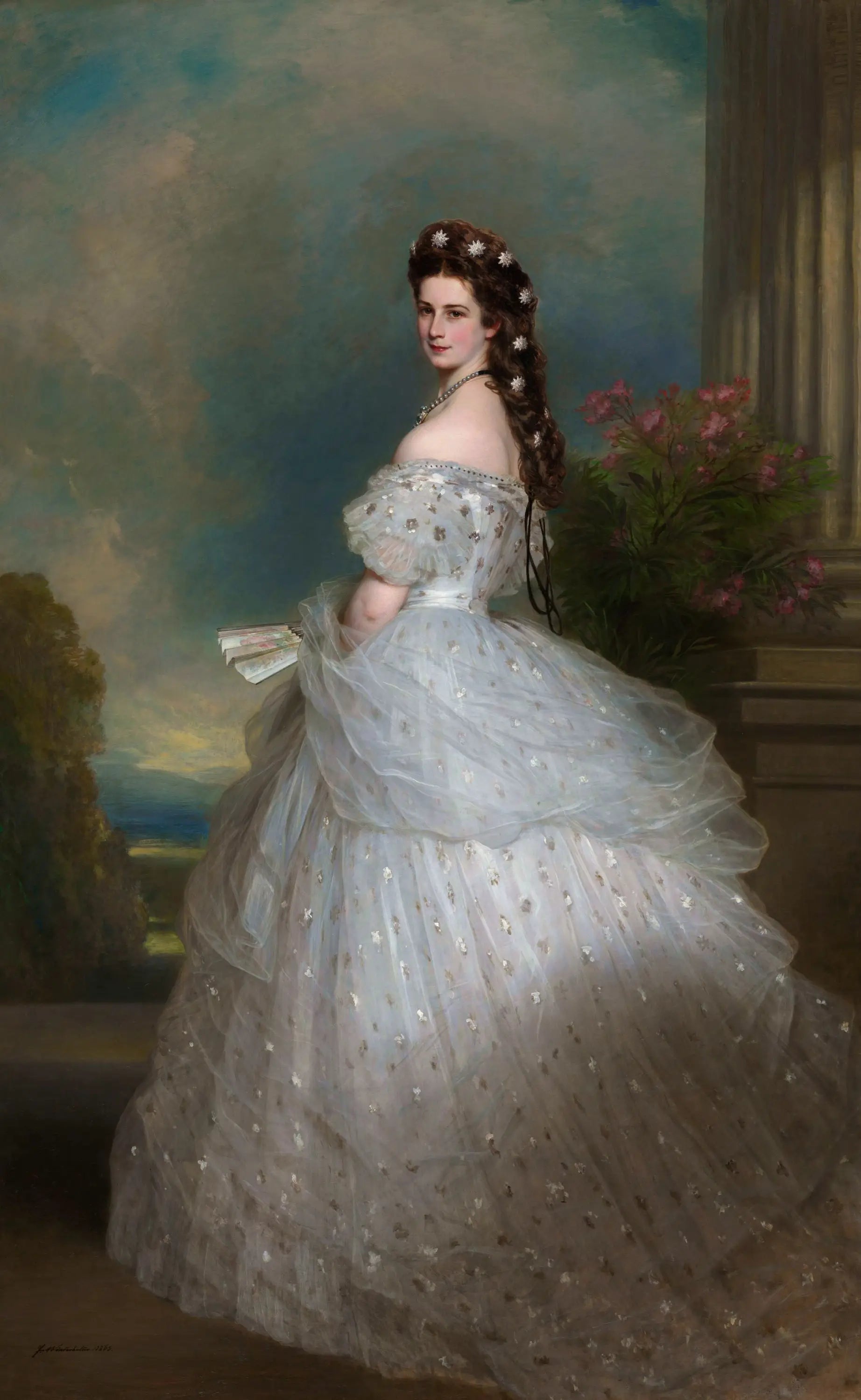L’impératrice Elisabeth en robe de bal avec des étoiles de diamant dans les cheveux - Franz Xaver Winterhalter - Alpha