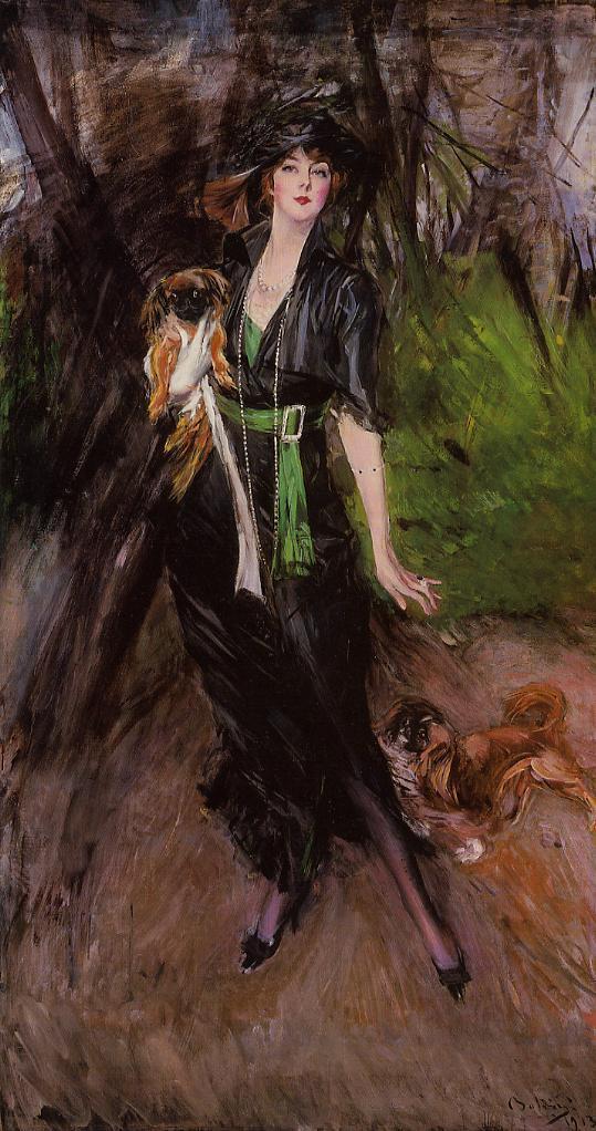 Lina Bilitis, med to pekingeser - Giovanni Boldini