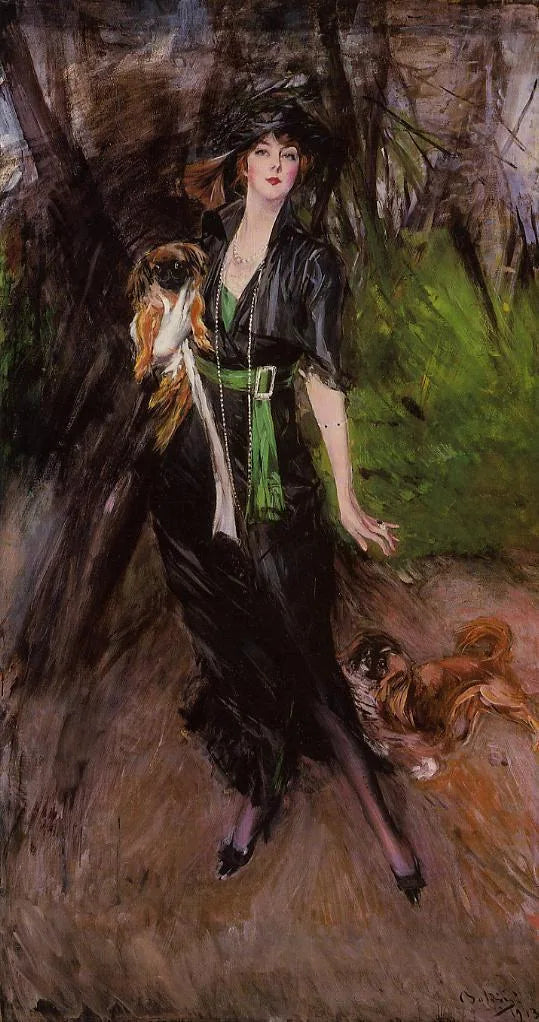Lina Bilitis, med to pekingeser - Giovanni Boldini
