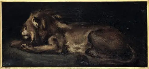 Løve liggende - Eugène Delacroix