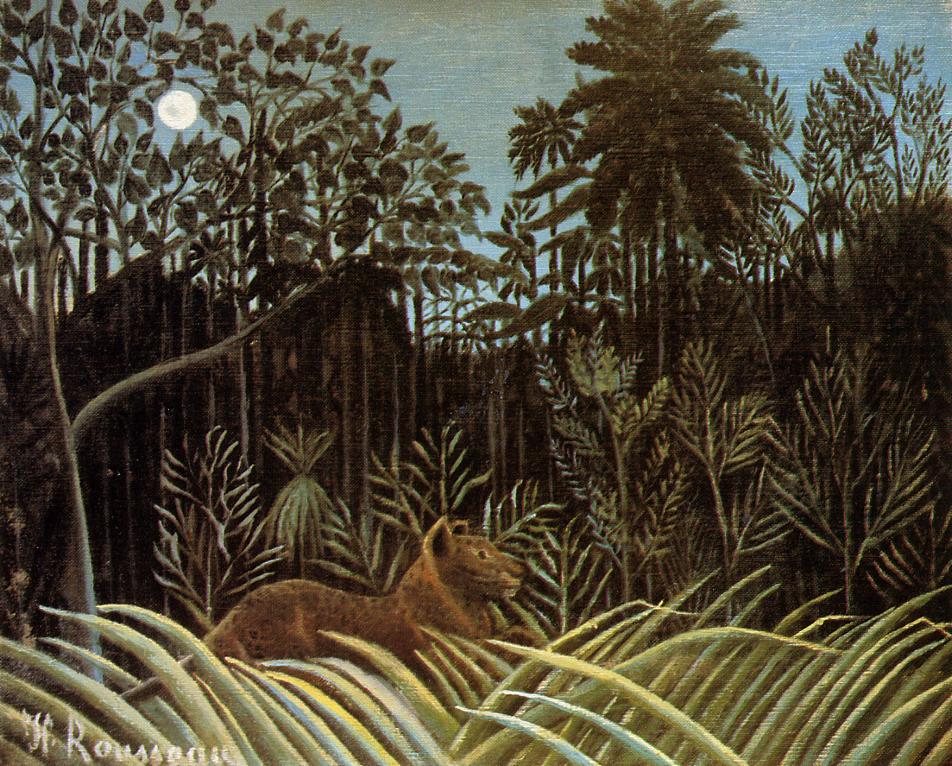 Løve i junglen - Henri Rousseau