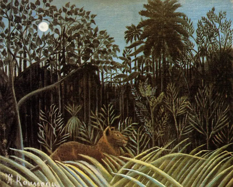 Løve i junglen - Henri Rousseau