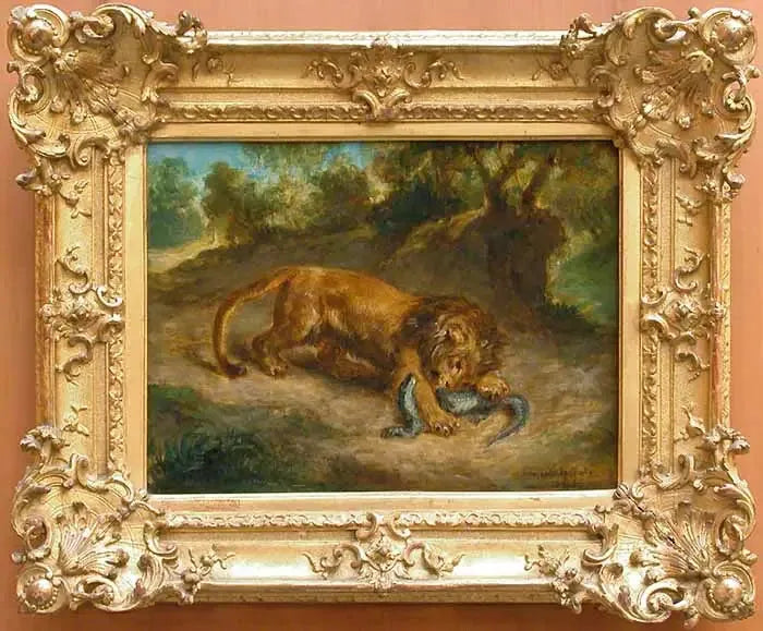 Lion et Caïman - Eugène Delacroix image 1 reproduction de peinture à l’huile