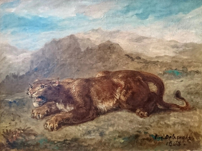 Løve klar til at springe - Eugène Delacroix