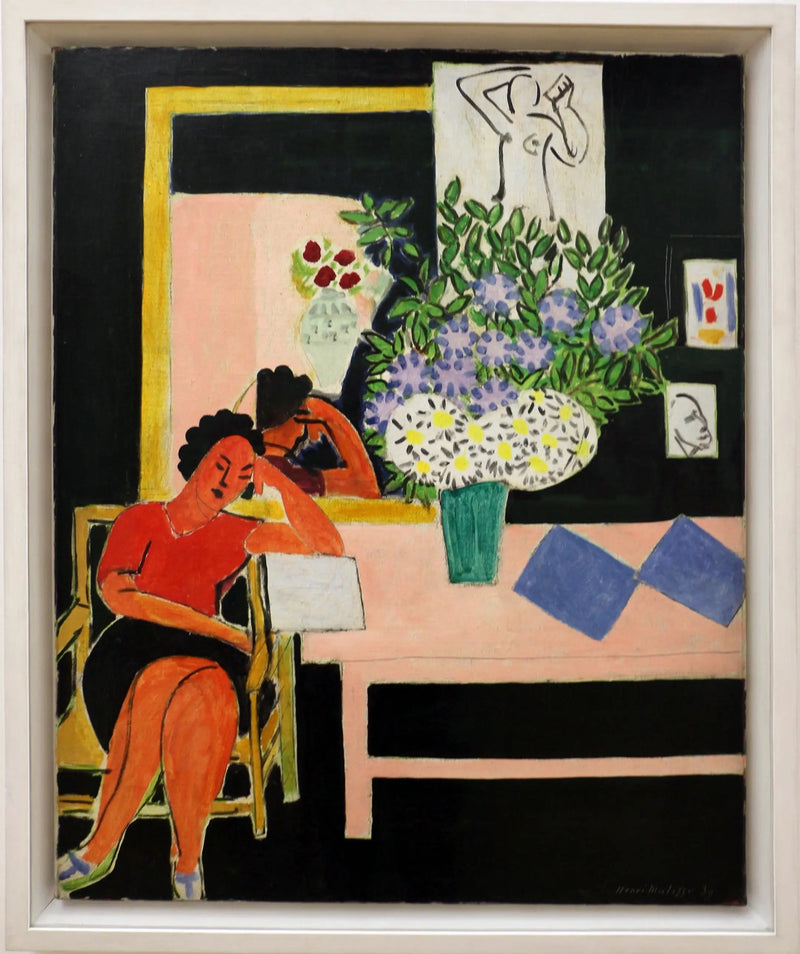 Læser på sort baggrund - Henri Matisse