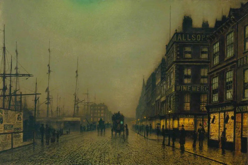 Liverpool Quay ved måneskin - John Atkinson Grimshaw