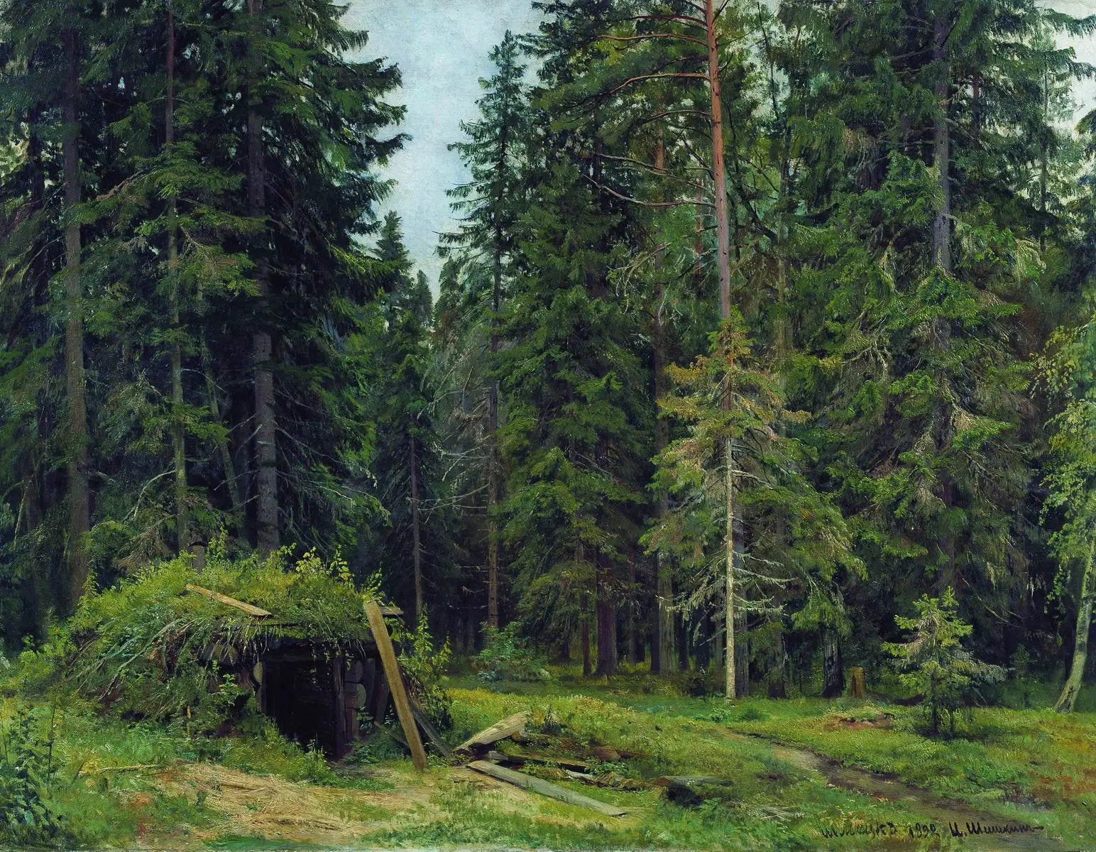 Lodge forestier - Ivan Chichkine image 1 reproduction artisanale de tableau