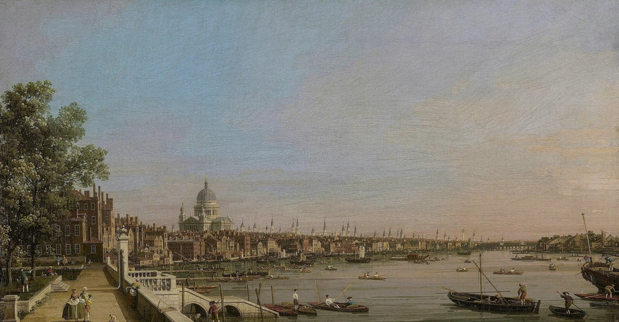 London og Themsen set fra Somerset House terrasse, mod St. Paul’s Cathedral - Canaletto