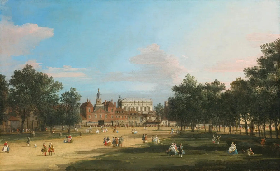 London : den gamle bygning af Horse Guards og Banqueting Hall, fra St James's Park - Canaletto