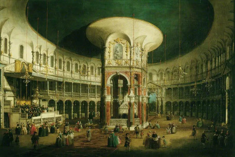 Londres : Indretningen af La Rotonde de Ranelagh - Canaletto