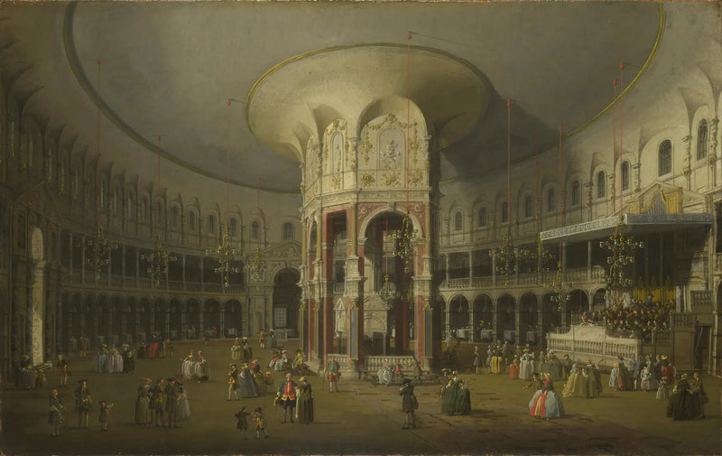 Londres : Indretningen af La Rotonde de Ranelagh - Canaletto