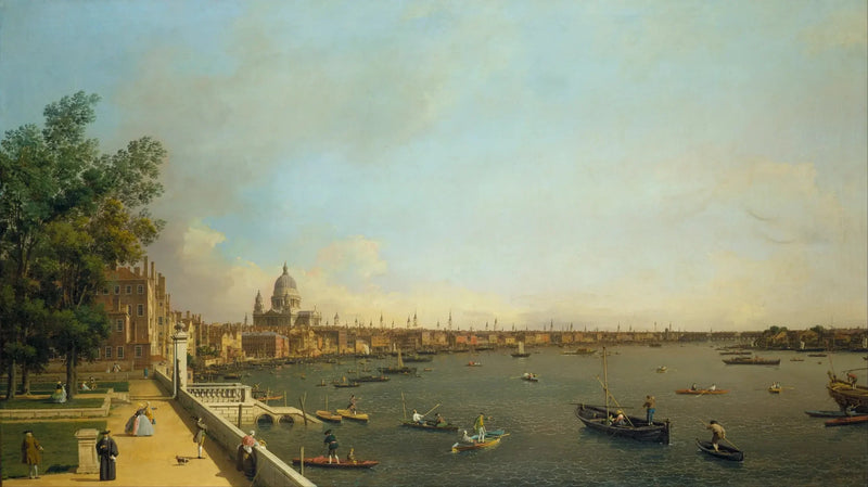 London : Tamise fra Somerset House Terrace mod City - Canaletto