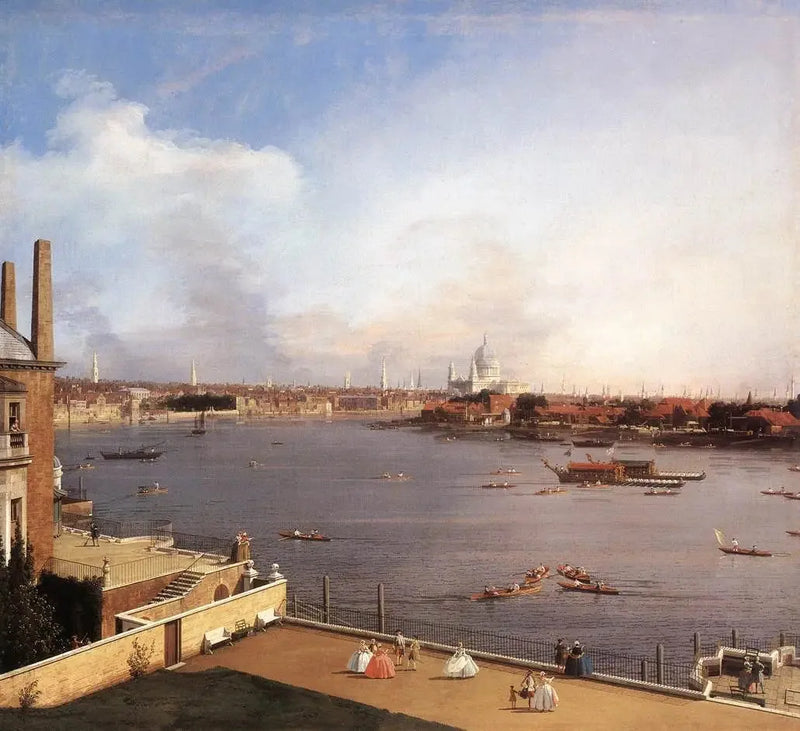 London: The Thames og City of London fra Richmond House - Canaletto
