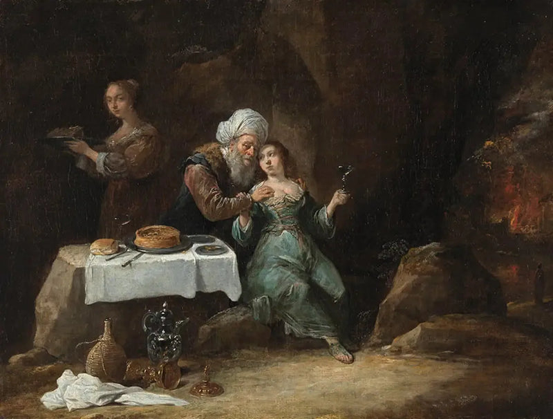 Druknet lot af sine døtre (Genesis 19:33) - David Teniers den Yngre
