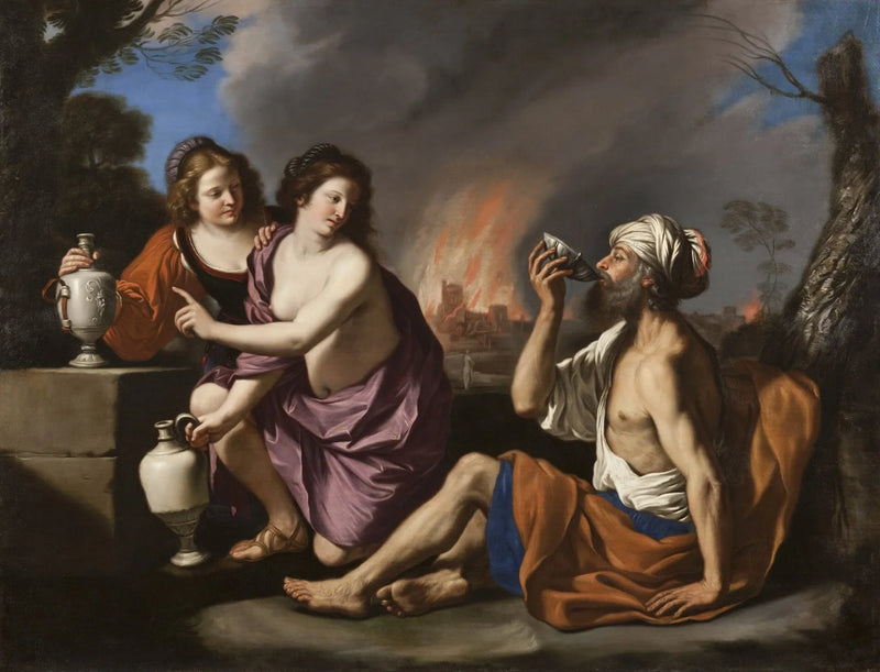 Lot og hans døtre - Guercino