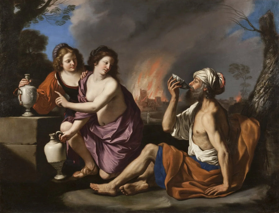 Lot og hans døtre - Guercino