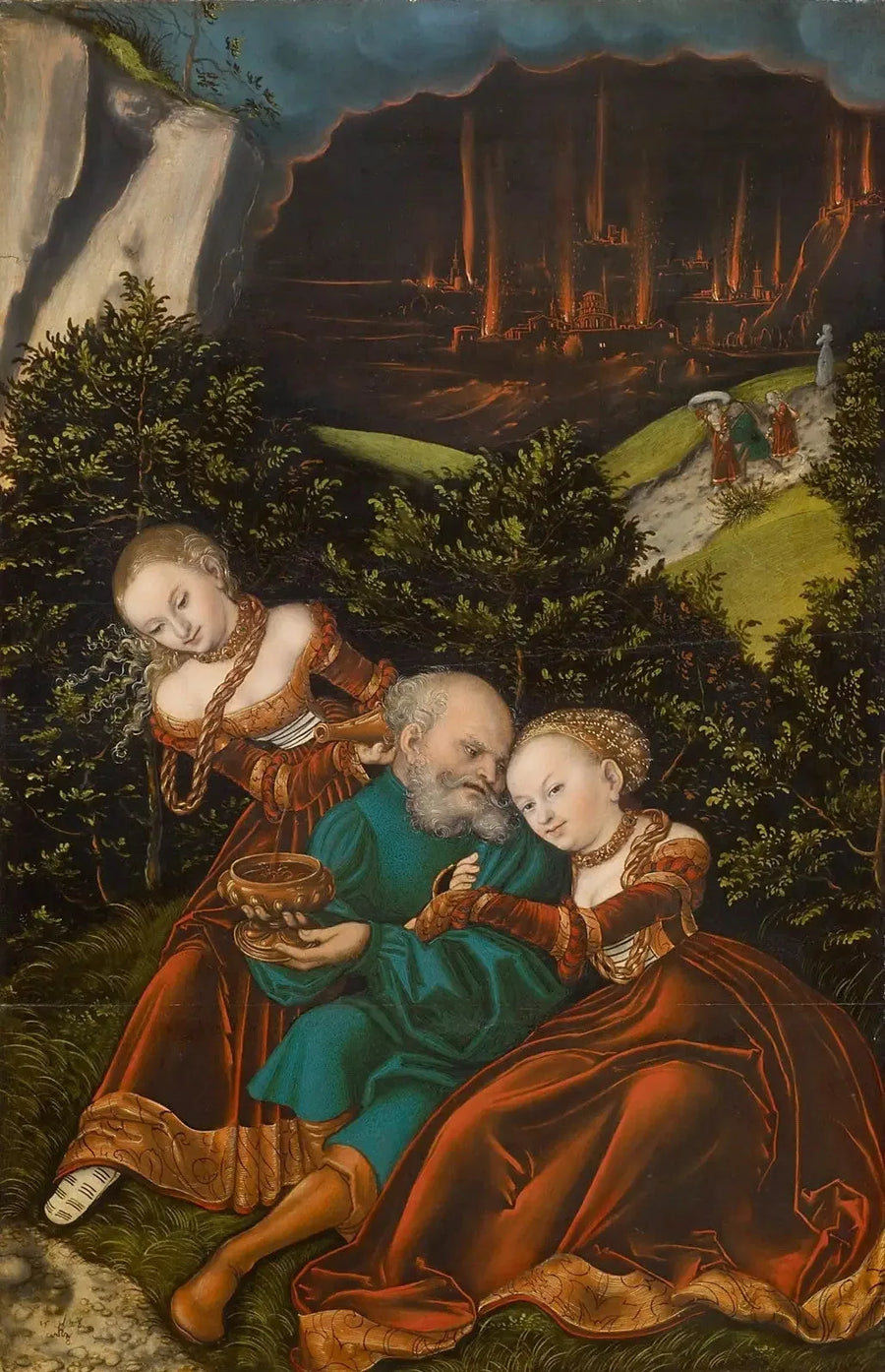 Lot og hans døtre - Lucas Cranach den Ældre